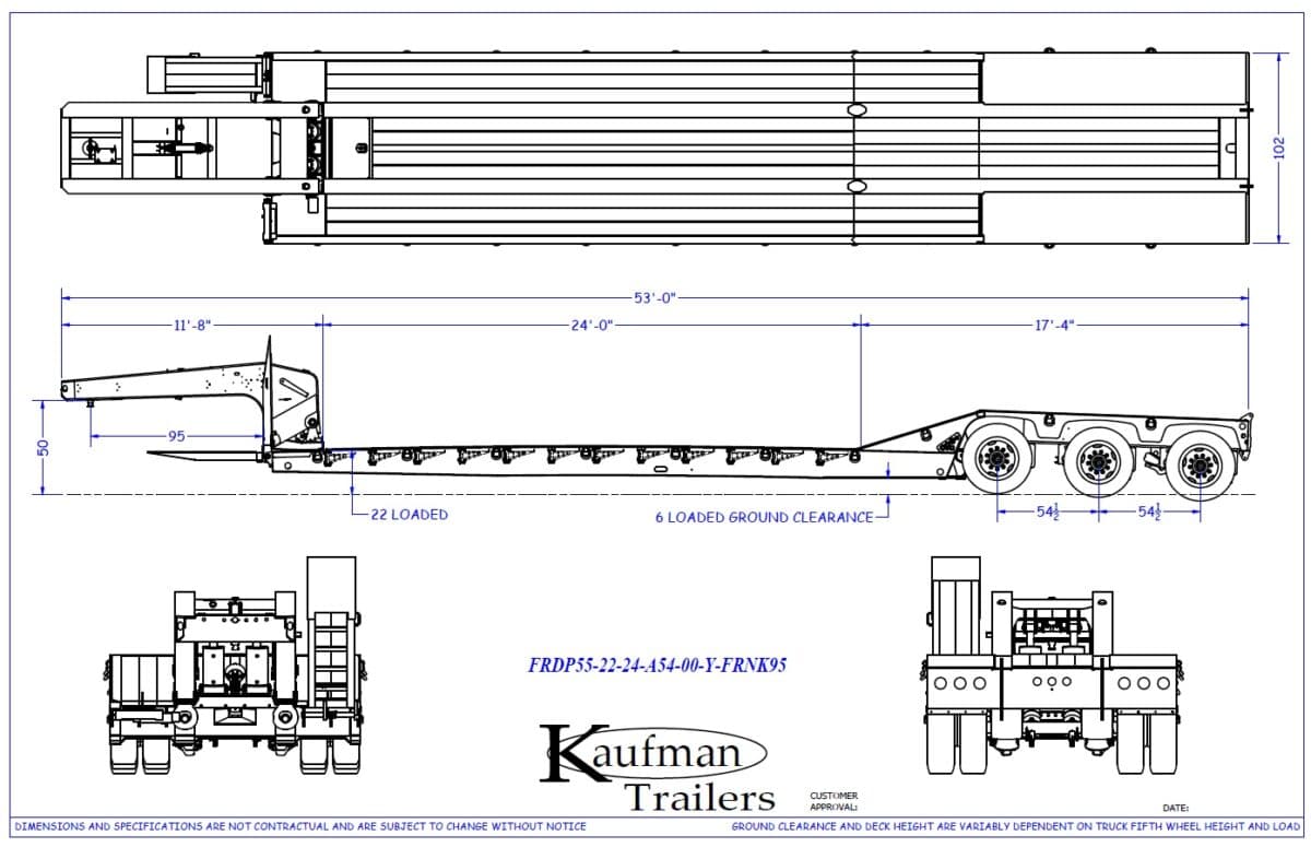 55 Ton Air Ride Paver Special trailer