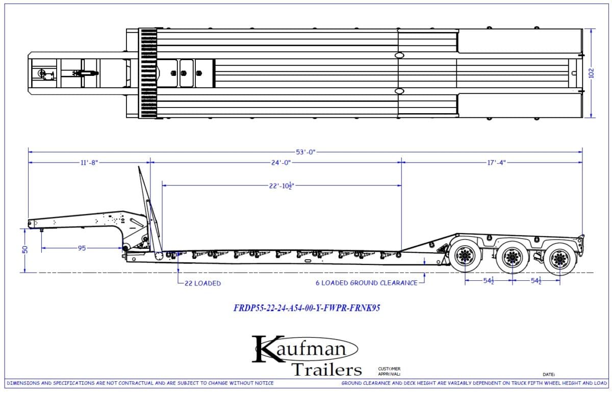 55 Ton Air Ride Paver Special trailer