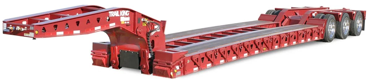 Trail King TKHDG hydraulic detachable gooseneck lowboy trailer for heavy equipment hauling.