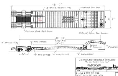 35 Ton 2-Axle 2-Frame Wide Neck Drawing